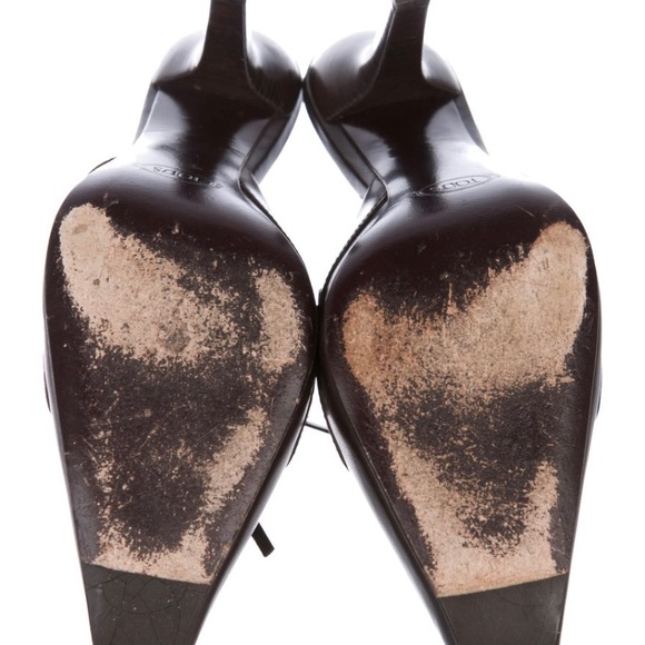 Tods Leather Square Toe Mules - Picture 4 of 5